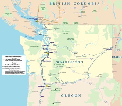 Rail Map of Cascadia